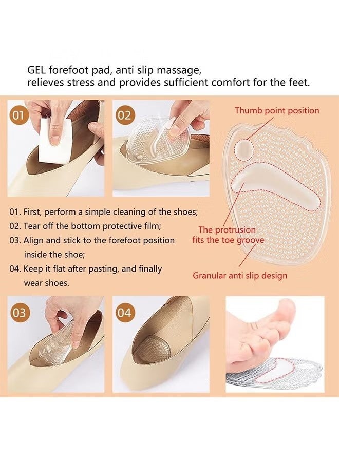 LUBUFAN 16 Pcs Anti-Slip High Heel Cushion Pads Adjustable Heel Pads Adjustable Toe Filler Inserts Front Insoles Heel Grips Liner Insert for Big Shoe Men Women - Image 5