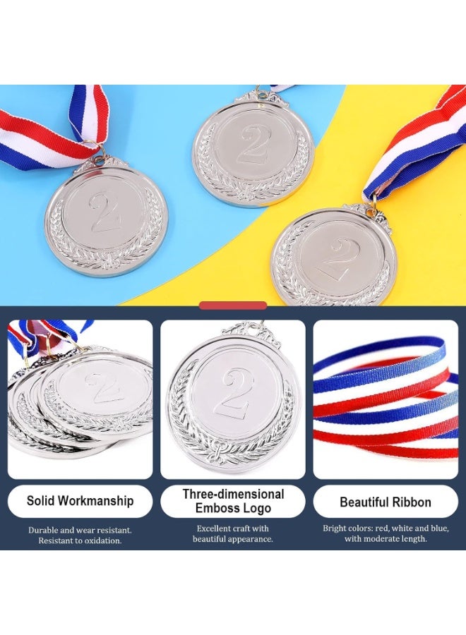 63 PCS Gold Silver Bronze Award Medals, Metal Winner Award Medals with Neck Ribbon, 1st 2nd 3rd Prize Medals for Kids, Adults, Competitions, Sports, Spelling Bees, Olympic Style - Image 2