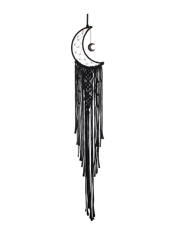 Moon Dream Catcher Bedroom Wall Decor, Room Decor, Moon Gifts Dream Catchers, Moon Catcher Boho Wall Decor(Black)  - Image 1