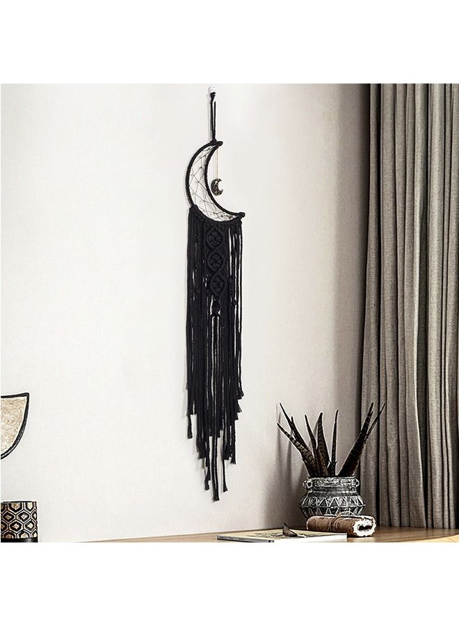 Moon Dream Catcher Bedroom Wall Decor, Room Decor, Moon Gifts Dream Catchers, Moon Catcher Boho Wall Decor(Black)  - Image 4