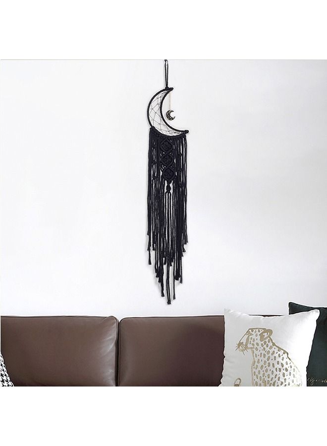 Moon Dream Catcher Bedroom Wall Decor, Room Decor, Moon Gifts Dream Catchers, Moon Catcher Boho Wall Decor(Black)  - Image 3