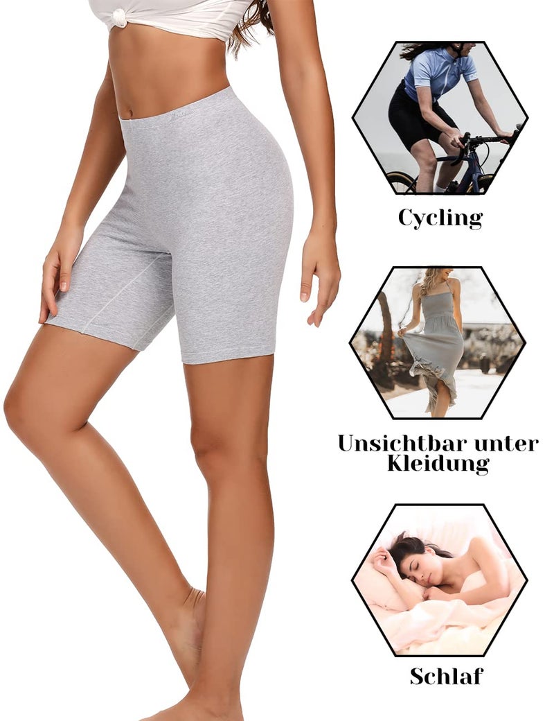 Molasus Womens Boxer briefs Cotton Boy Shorts Underwear Anti Chafing Bike Short Long Leg Under Shorts Multicolor 4 Pack Size 7 - Image 5