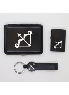 Ada Lazer Personalized Sagittarius Metal Plate, Zippo Lighter and Keychain Set  - Image 1