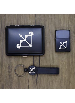 Ada Lazer Personalized Sagittarius Metal Plate, Zippo Lighter and Keychain Set  - Image 3