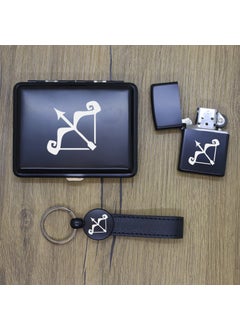 Ada Lazer Personalized Sagittarius Metal Plate, Zippo Lighter and Keychain Set  - Image 4