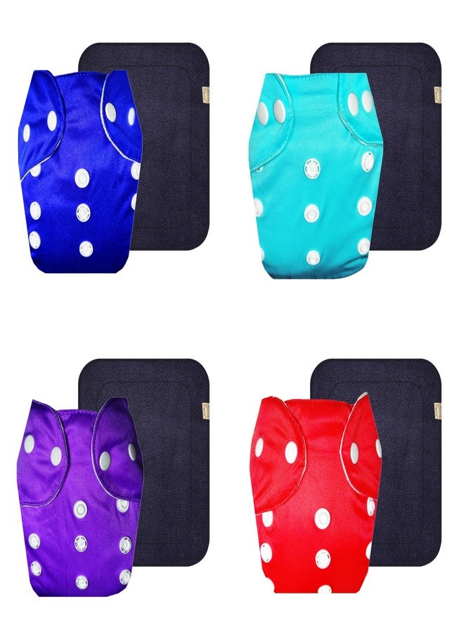 حفاضات قماشية دمبلدو لايت مع حشوة سوداء (عبوة من 4) | مضادة للحساسية | قابلة لإعادة الاستخدام والغسل | سهلة التنظيف | تغيير حفاضات بدون قلق | من 3 أشهر إلى سنتين | للجنسين - Image 1