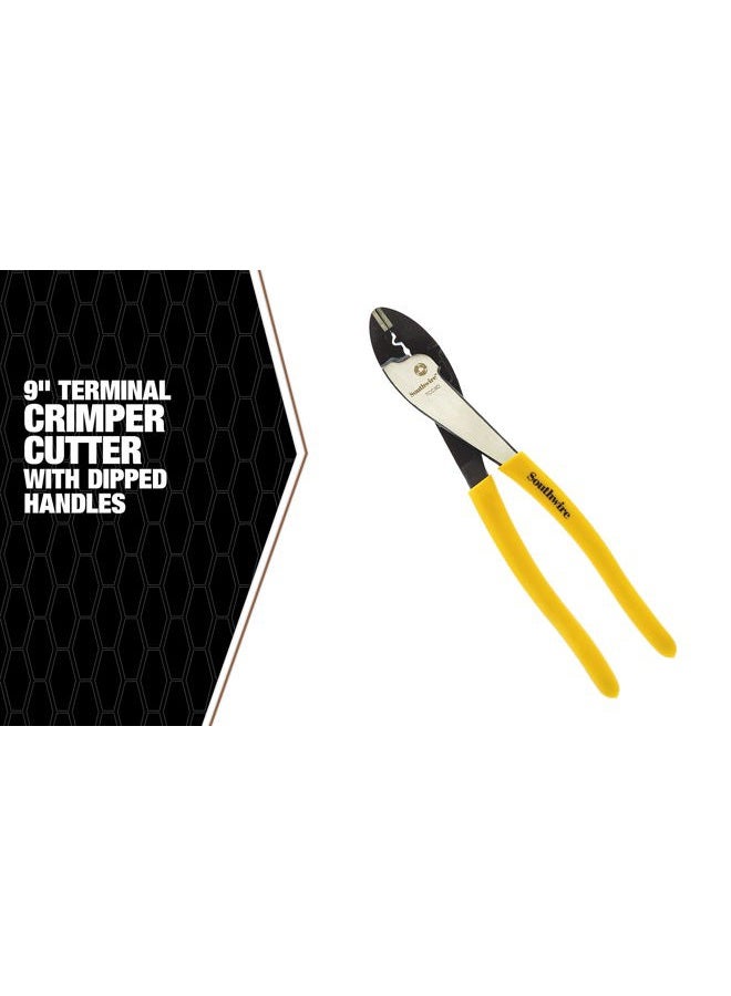 Southwire Tools & Equipment TCC9D 9-Inch Terminal Crimper/Cutter with Dipped Handles - Image 2
