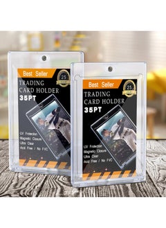 Zonon 40 Pieces Thick Magnetic Card Sleeve Card Holder 35pt Hard Plastic Protector Standard Thickness Trading Cards Sleeves for Collectible Trading Cards, Baseball, Sports, Game, Playing, Credit Cards  - Image 2
