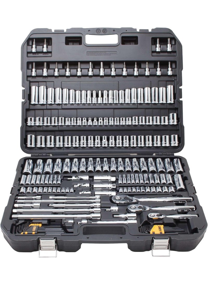 DEWALT DEWALT Mechanics Tool Set SAE and Metric 12 14 38 Drive Sizes 192Piece DWMT75049  - Image 1