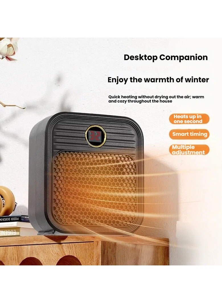 عام مدفأة سيراميك صغيرة للحائط - مدفأة مدمجة للمنازل والغرف الداخلية، هادئة وموفرة للطاقة، مدفأة كهربائية محمولة - Image 5