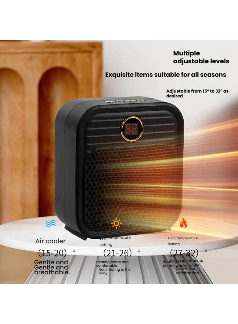 عام مدفأة سيراميك صغيرة للحائط - مدفأة مدمجة للمنازل والغرف الداخلية، هادئة وموفرة للطاقة، مدفأة كهربائية محمولة - Image 4