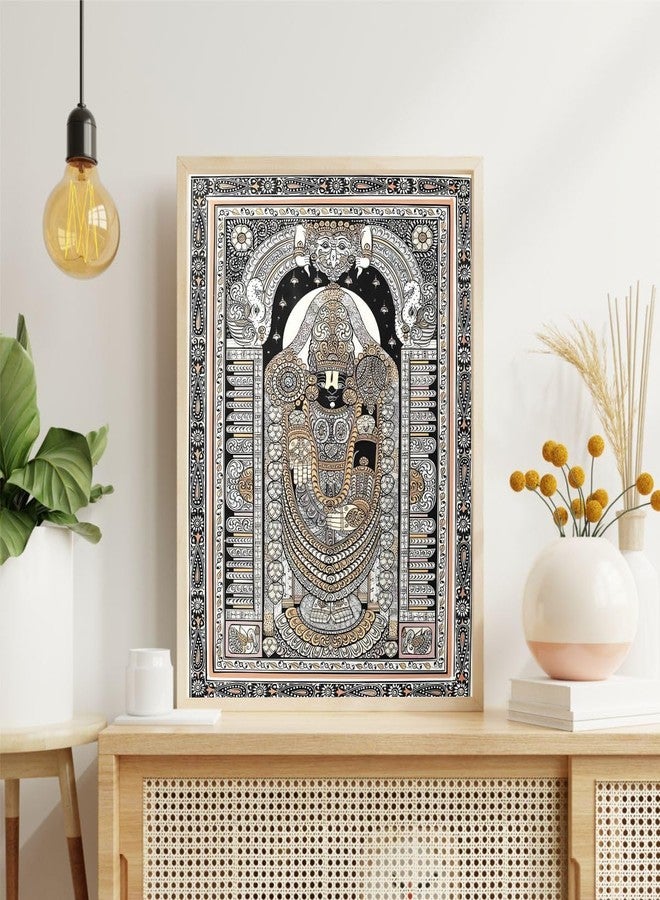 FramingoKart Lord venkateswara swamy Madhubani Art Premium Digital Paintings with Frame for Home Decoration - Painting for Living Room Bedroom Office - Painting for Wall Decoration - Pack of 2#Art2 - Image 3