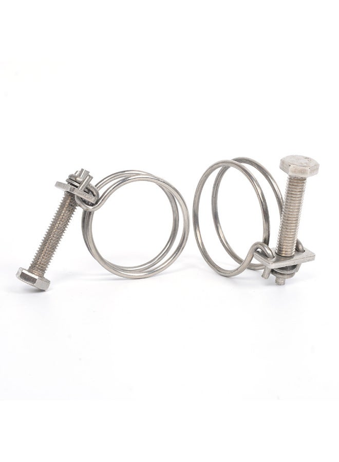 304/201 Stainless Steel Double Steel Wire Clamp Strong Double Ring Hose Clamp Fastening Double Steel Wire Strong Clamp-Series:201 Stainless Steel Material-Model:Diameter 90-95*3.0 Wire Diameter  - Image 5