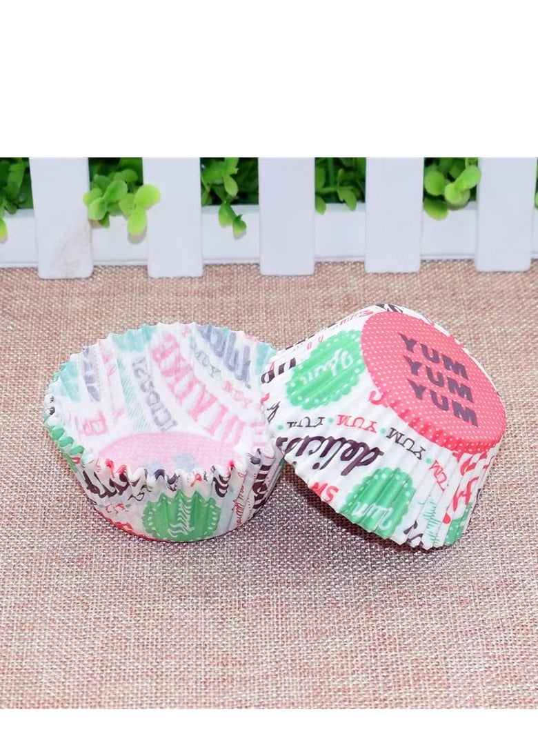 100Pcs/set  Cupcake Baking Paper Cases Cake Box,Disposable Muffins Baking Cupcake Mould 6.8x5x3cm - YUM - Image 1