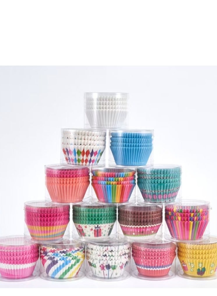 100Pcs/set  Cupcake Baking Paper Cases Cake Box,Disposable Muffins Baking Cupcake Mould 6.8x5x3cm - YUM - Image 3