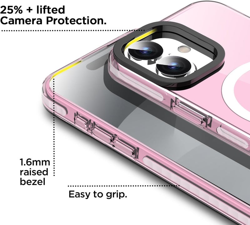 AICase Neon Pink Clear Phone Case for iPhone 17 Compatible with Magsafe, Slim Thin Lightweight Colorful Colored Trendy Protective Bright Cell Phone Cover - Image 5