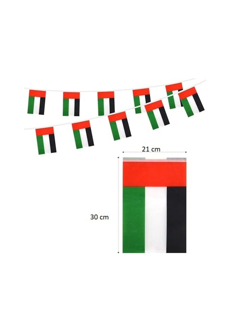 Boxwoods 6 PCS Of UAE Flag Shape Bunting Banners For National Day Decoration - Image 2