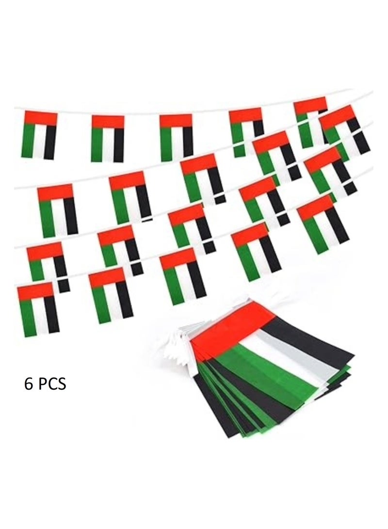 Boxwoods 6 PCS Of UAE Flag Shape Bunting Banners For National Day Decoration - Image 1