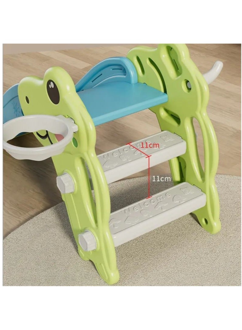 فول جوي زحليقة للأطفال 2 في 1 مع حلقة كرة سلة، زحليقة قابلة للطي للأطفال الصغار والأولاد والبنات والمتسلقين، ألعاب داخلية وخارجية - Image 2