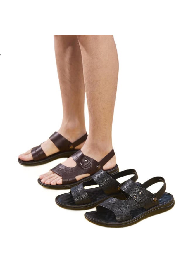 AOKANG Men'S Comfortable Casual Toe-Opening Breathable Dual-Purpose Simple Brown Sandals Beach Shoes Father'S Day Gift - Image 3