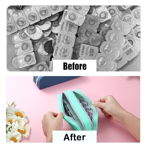 AITIME Portable Daily Contact Lens OrganizerDisposable Contact Lens DispenserTravel Color Contact Lens Storage Case Kit with Labeled R LGery - Image 5