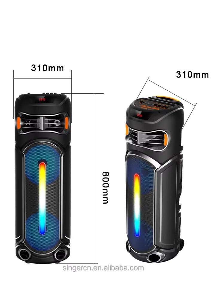 singe Speaker Bluetooth Technology Karaoke Microphones With Sound Effects, Contains FM Radio, TF Memory Input, USB Input, AUX Input - Image 3
