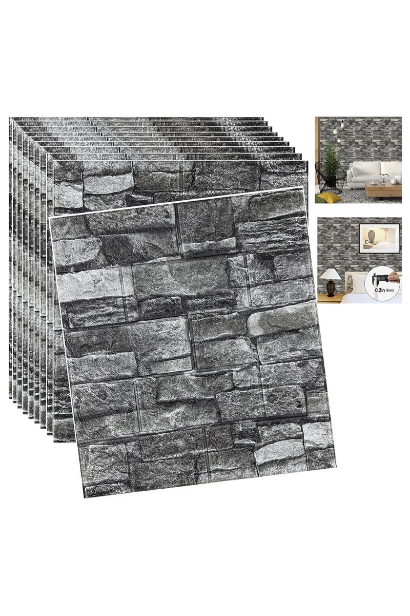 رات سو 20 قطعة من ألواح الجدران ثلاثية الأبعاد القابلة للتقشير واللصق، ورق جدران من الطوب ثلاثي الأبعاد القابل للتقشير واللصق، لوحة جدران من الحجر الصناعي، ورق جدران من الطوب الرغوي، ورق جدران ذاتي اللصق 35 × 38.5 سم - Image 1