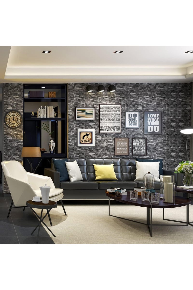 رات سو 20 قطعة من ألواح الجدران ثلاثية الأبعاد القابلة للتقشير واللصق، ورق جدران من الطوب ثلاثي الأبعاد القابل للتقشير واللصق، لوحة جدران من الحجر الصناعي، ورق جدران من الطوب الرغوي، ورق جدران ذاتي اللصق 35 × 38.5 سم - Image 2