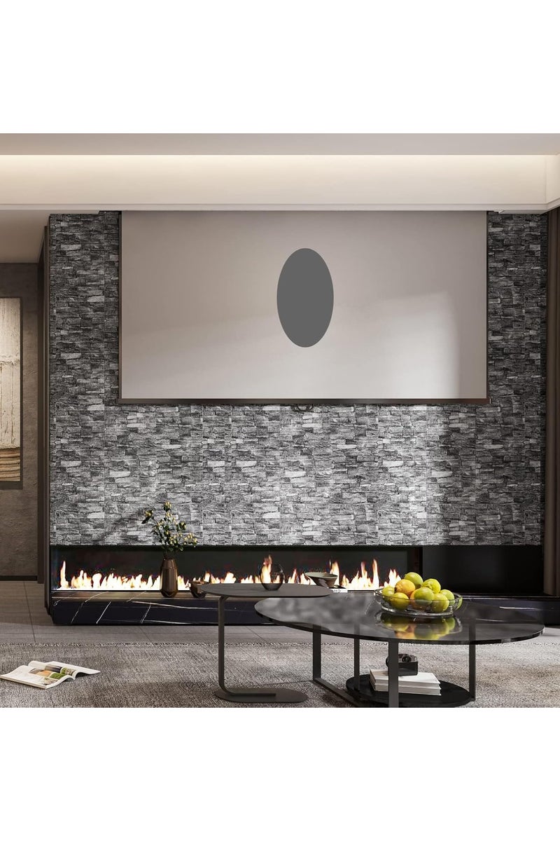 رات سو 20 قطعة من ألواح الجدران ثلاثية الأبعاد القابلة للتقشير واللصق، ورق جدران من الطوب ثلاثي الأبعاد القابل للتقشير واللصق، لوحة جدران من الحجر الصناعي، ورق جدران من الطوب الرغوي، ورق جدران ذاتي اللصق 35 × 38.5 سم - Image 3