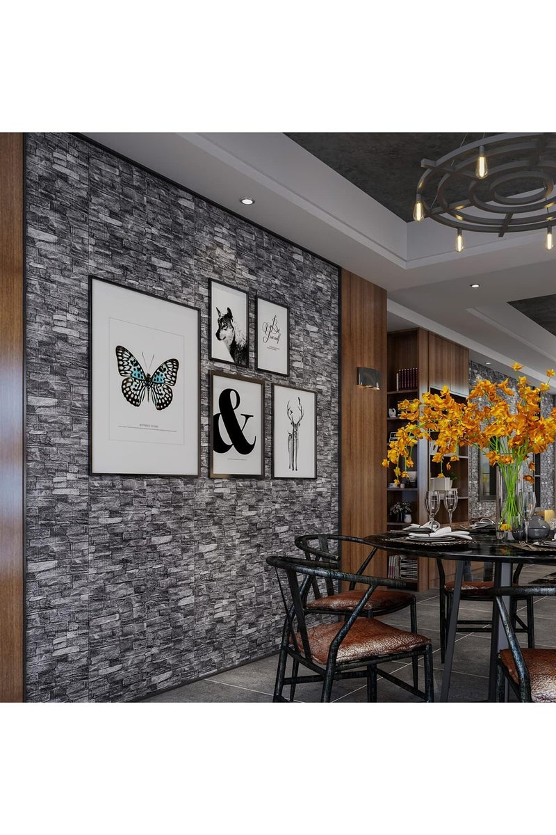 رات سو 20 قطعة من ألواح الجدران ثلاثية الأبعاد القابلة للتقشير واللصق، ورق جدران من الطوب ثلاثي الأبعاد القابل للتقشير واللصق، لوحة جدران من الحجر الصناعي، ورق جدران من الطوب الرغوي، ورق جدران ذاتي اللصق 35 × 38.5 سم - Image 4