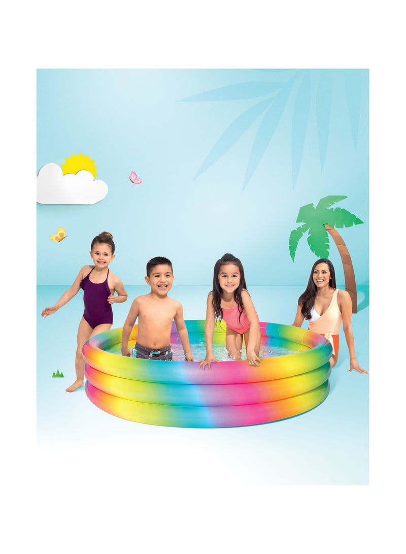 انتكس حوض سباحة قابل للنفخ بألوان قوس قزح 168×38 سم - Image 3