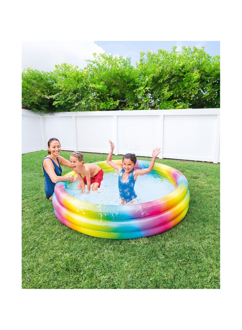 انتكس حوض سباحة قابل للنفخ بألوان قوس قزح 168×38 سم - Image 2