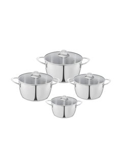 Zahran 8 Piece MODERNA STEWPOT SET 16+18+22+26 -Silver  - Image 1