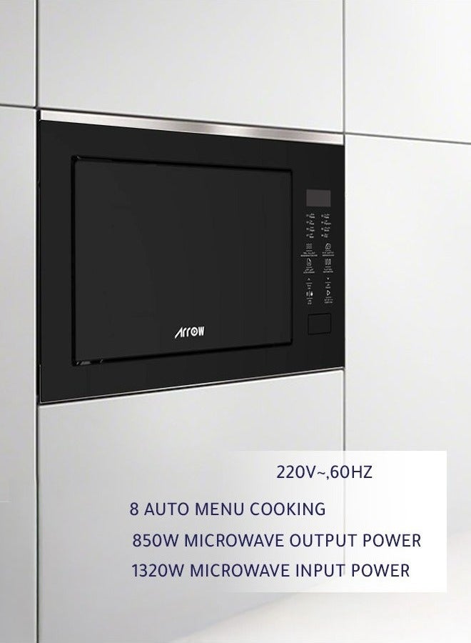 ارو فرن ميكروويف مدمج بسعة 25 لترًا مع شواية، تحكم باللمس، خرج ميكروويف بقوة 850 واط، قوة شواية 1100 واط | رقم الموديل: RO-25MWBI - Image 5