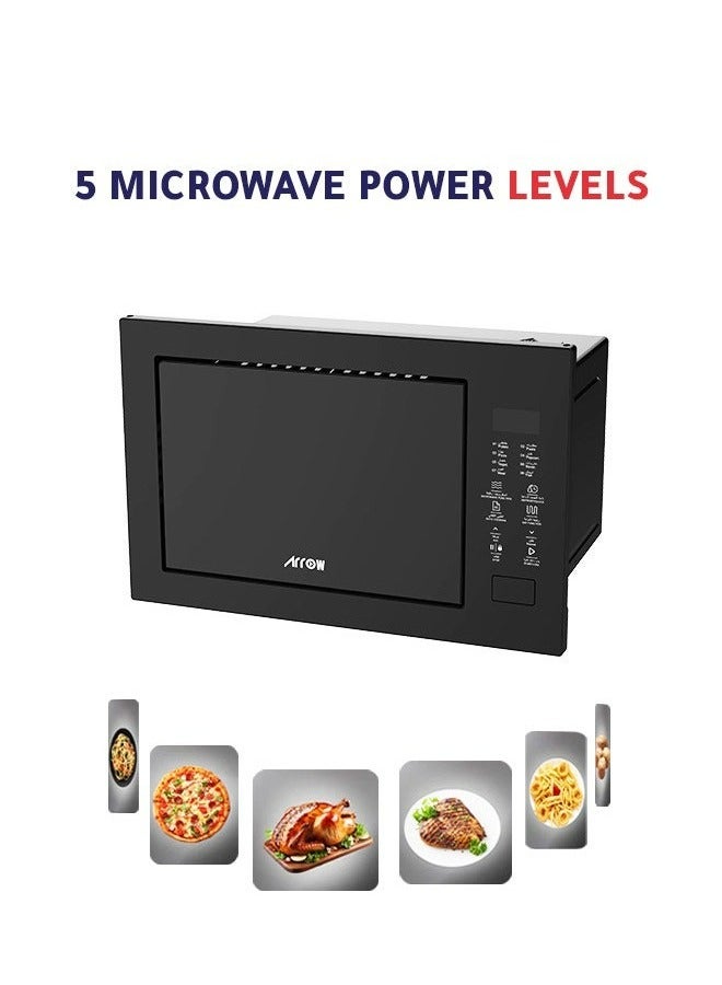 ارو فرن ميكروويف مدمج بسعة 25 لترًا مع شواية، تحكم باللمس، خرج ميكروويف بقوة 850 واط، قوة شواية 1100 واط | رقم الموديل: RO-25MWBI - Image 4