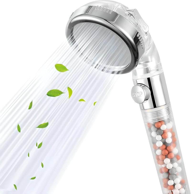 WaterCharm Filtered Handheld Shower Head with ONOff Switch High Pressure 3 Spray Setting Showerhead Filter for Hard WaterDry Skin and Hair - Image 1