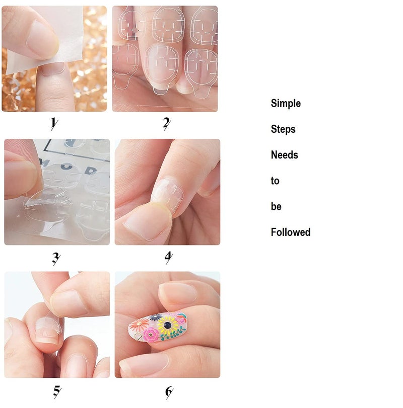 BHOOLU&GOOLU BHOOLUGOOLU Transparent Double Side Adhesive Tapes Glue Sticker False Nail Extension Stick Tools For Women DIY Nail Arts Stickers 24 Count Pack of 10 - Image 3