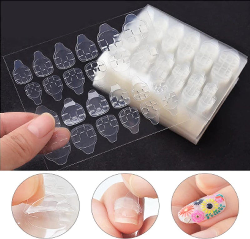 BHOOLU&GOOLU BHOOLUGOOLU Transparent Double Side Adhesive Tapes Glue Sticker False Nail Extension Stick Tools For Women DIY Nail Arts Stickers 24 Count Pack of 10 - Image 2