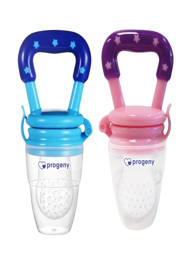 Progeny Silicone Fruit/Food Nibbler | Soft Teether for Baby with Extra Mesh | for Infants (Pack of 2) - Image 1