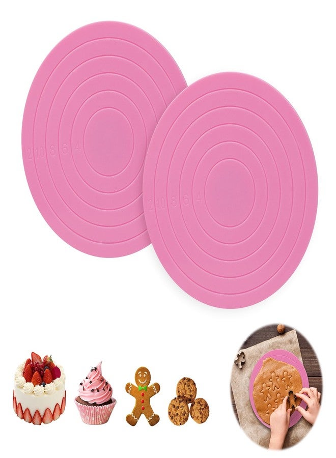 Tsnamay 2Pcs Cake Decorating Turntable,5.5inch Rotating Turntable, Turns Smoothly Revolving Cake Stand Decorating Baking Tools Accessories Supplies for Cookies Cupcake,Pink - Image 1