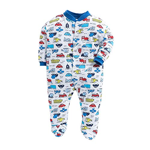 EIO 100% Cotton Rompers/Sleep Suits/Jumpsuit/Night Suits for Baby Boys & Girls, Infants, New Born Pack of 3 (Royal Blue, 3-6 M) - Image 2