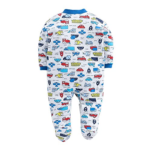 EIO 100% Cotton Rompers/Sleep Suits/Jumpsuit/Night Suits for Baby Boys & Girls, Infants, New Born Pack of 3 (Royal Blue, 3-6 M) - Image 3