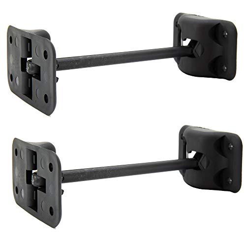 RecPro حامل باب RecPro RV على شكل T | حامل مزلاج | فتحة شحن | خيارات لون أسود أو أبيض | خيارات 4"، 6" أو 10" | حامل باب RV | معدات باب RV | عبوة من 2 (6 بوصات، أسود) - Image 1