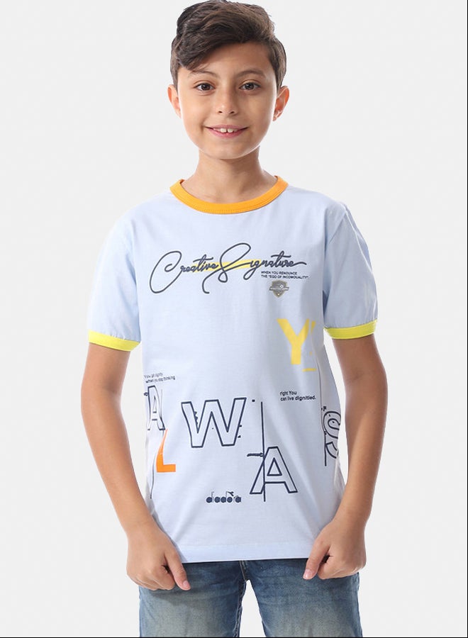 DIADORA Boys Printed Cotton T-Shirt - Image 1