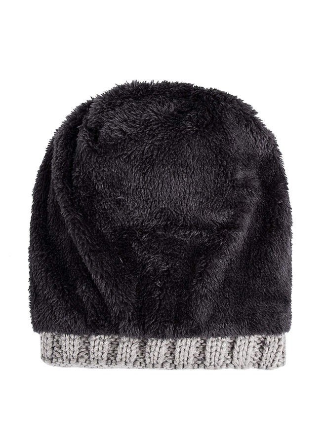 PAGE ONE Womens Winter Thick Cable Knit Beanie Faux Fur Pom Hat Fleece Lined Skull Cap, Light Gray, One size - Image 4