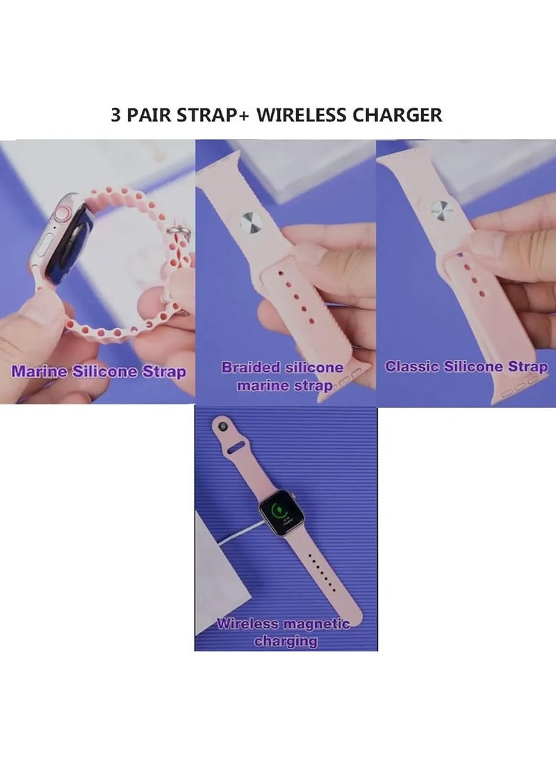 موديو ساعة Modio U93 Mini الذكية مقاس 40 مم - تتضمن 3 أحزمة سيليكون قابلة للتبديل + مجموعة مجوهرات 5 في 1 مستوحاة من الماس - Image 3