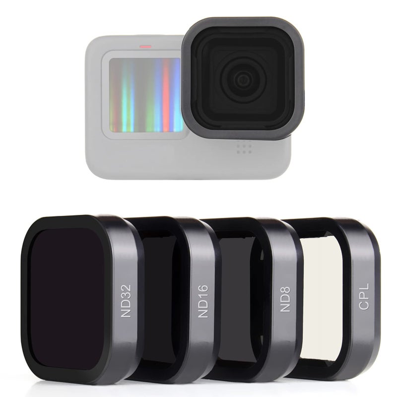 SOONSUN 4-Pack Lens Filter CPL ND8 ND16 ND32 Filter for GoPro Hero 12 11 10 9 Black, Neutral Density and Circular Polarizing Lens Filter Kit Protector for Go Pro Hero 9/10/11/12 Accessories - Image 1