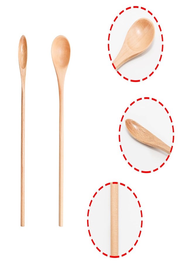 Pocoxll 4 Pcs Small Wooden Coffee Spoons, Long Handle Wooden Stirring Spoons for Kitchen（Wood） - Image 4