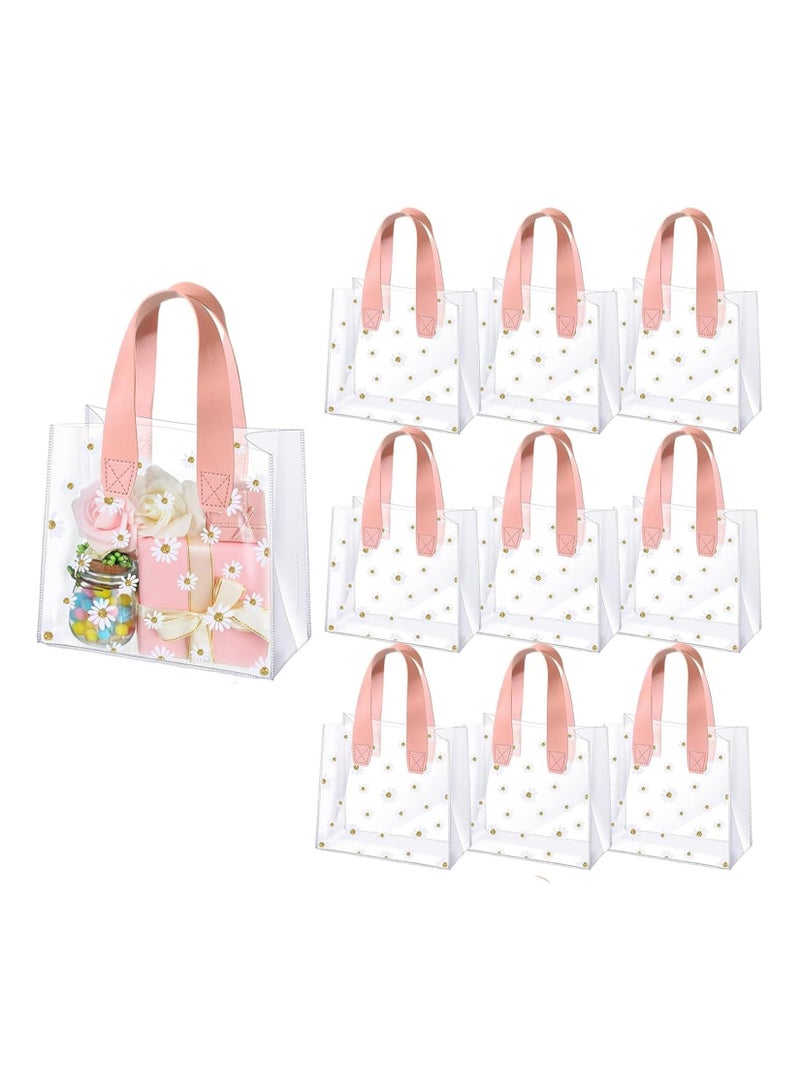 عام **أكياس هدايا شفافة بمقابض - مجموعة من 10 قطع من علب الهدايا PVC القابلة لإعادة الاستخدام، أكياس تغليف الهدايا، علب هدايا وعِلب هدايا لحفلات الزفاف والتسوق والأطفال وأعياد الميلاد - مقاس 7 × 4 × 8 بوصة.** - Image 2