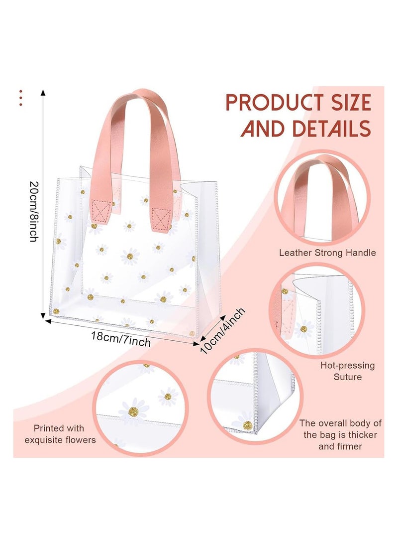 عام **أكياس هدايا شفافة بمقابض - مجموعة من 10 قطع من علب الهدايا PVC القابلة لإعادة الاستخدام، أكياس تغليف الهدايا، علب هدايا وعِلب هدايا لحفلات الزفاف والتسوق والأطفال وأعياد الميلاد - مقاس 7 × 4 × 8 بوصة.** - Image 3